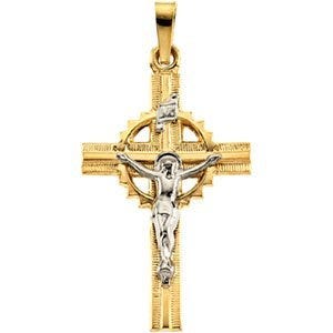 TWO TONE CRUCIFIX PENDANT