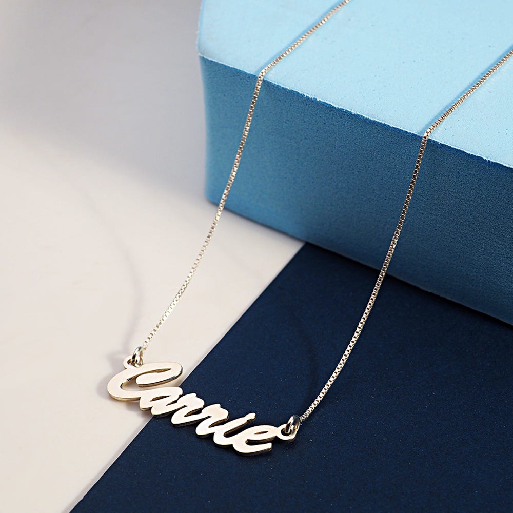 Script Name Necklace with Chain Included