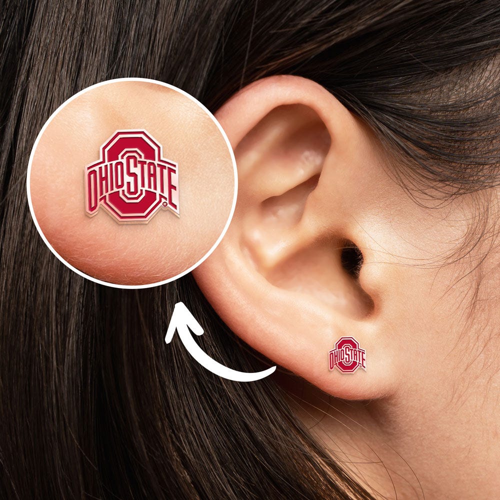 Pair Of Ohio State Logo Color Earrings