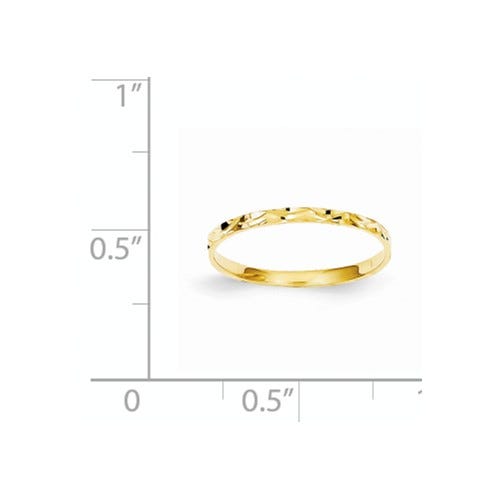 14K Diamond-Cut Zig-Zag Design Band Children's Ring