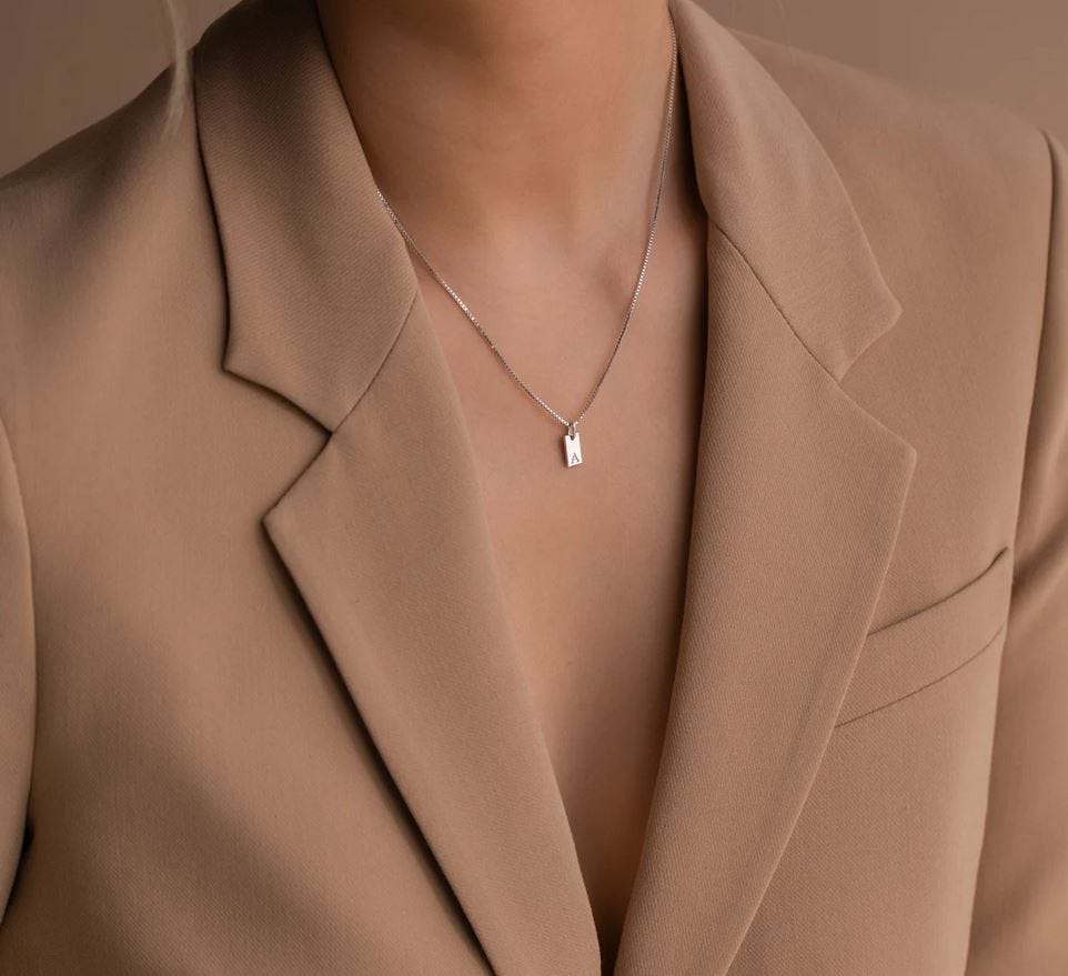 Dainty Initial Pendant with Chain