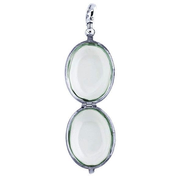 Sterling Silver Glass Oval Photo Locket
