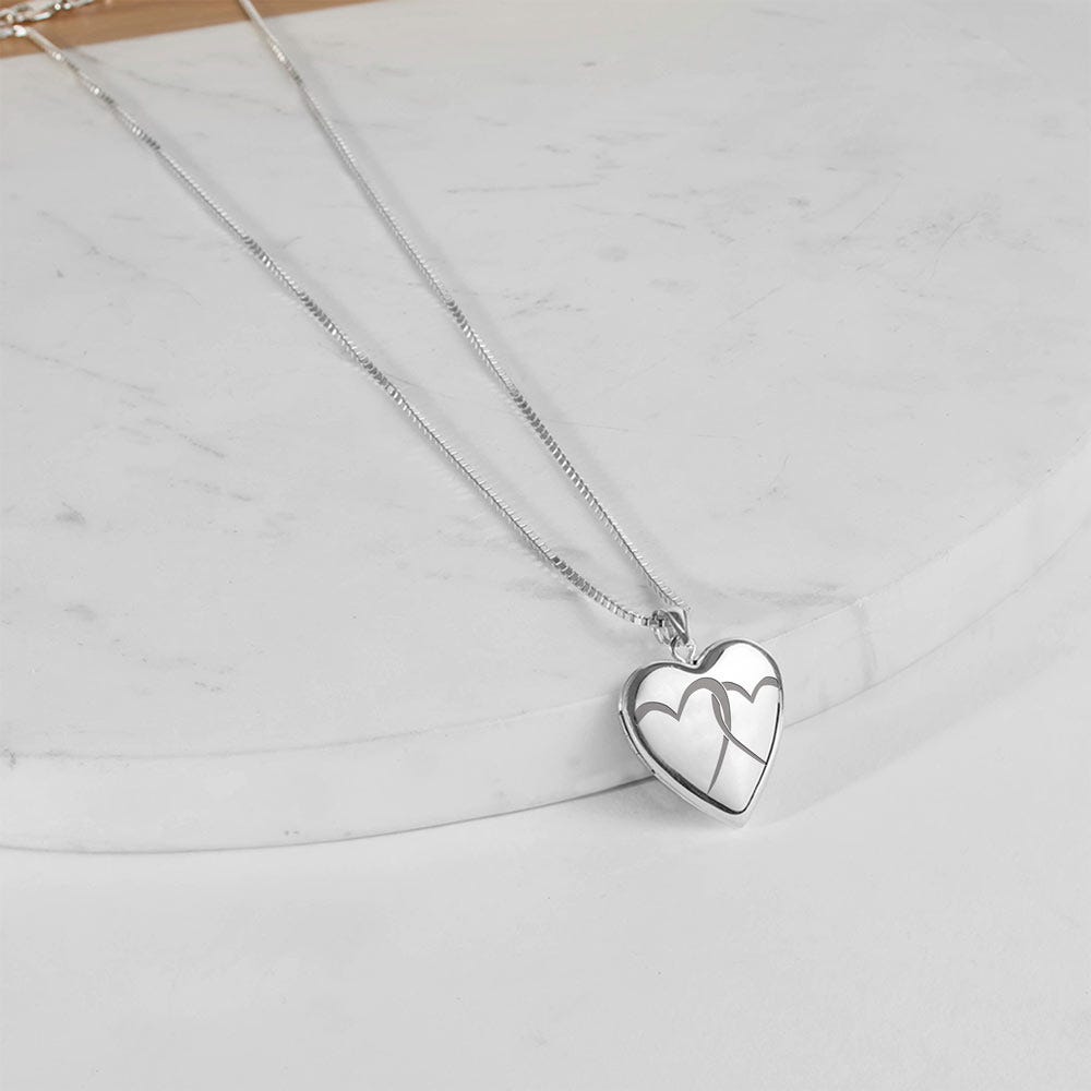 Sterling Silver "Interlocking Hearts" Heart Photo Locket