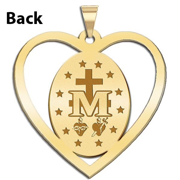 Miraculous Medal Heart Shaped Color Cut-out "EXCLUSIVE"
