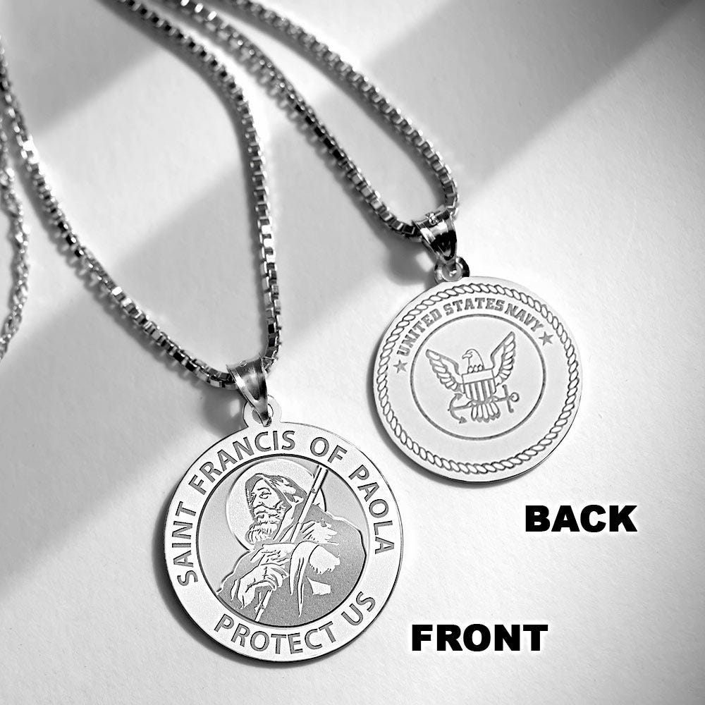 Saint Francis of Paola DoubleSided Navy Medal "EXCLUSIVE"