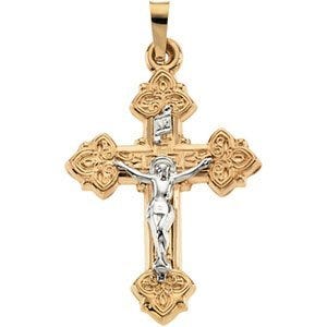TWO TONE CRUCIFIX PENDANT
