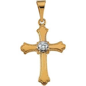 CROSS PENDANT W/DIAMOND