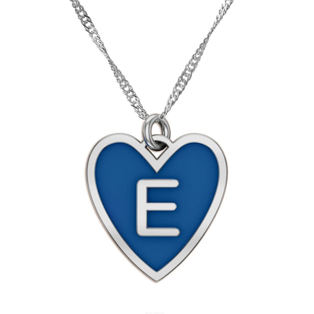 Dainty Color Initial Heart Pendant