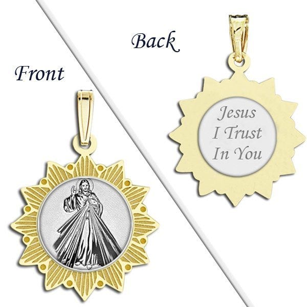 Divine Mercy Two-Tone Double Sided Sun Border "EXCLUSIVE"