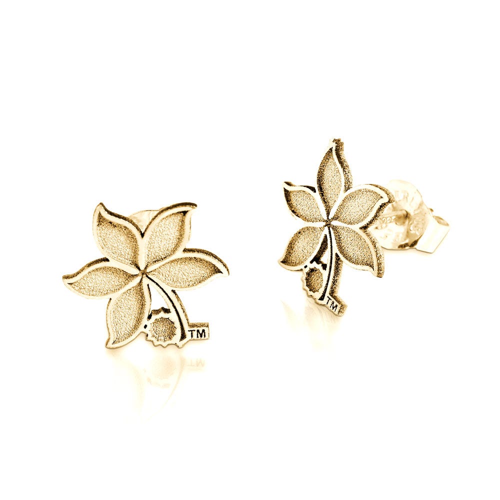 Pair Of Ohio State Logo Leaf Earrings