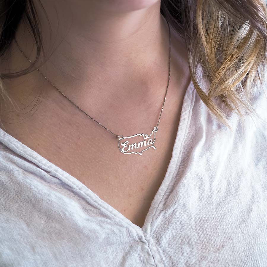 Personalized U.S. Pendant w/ Name