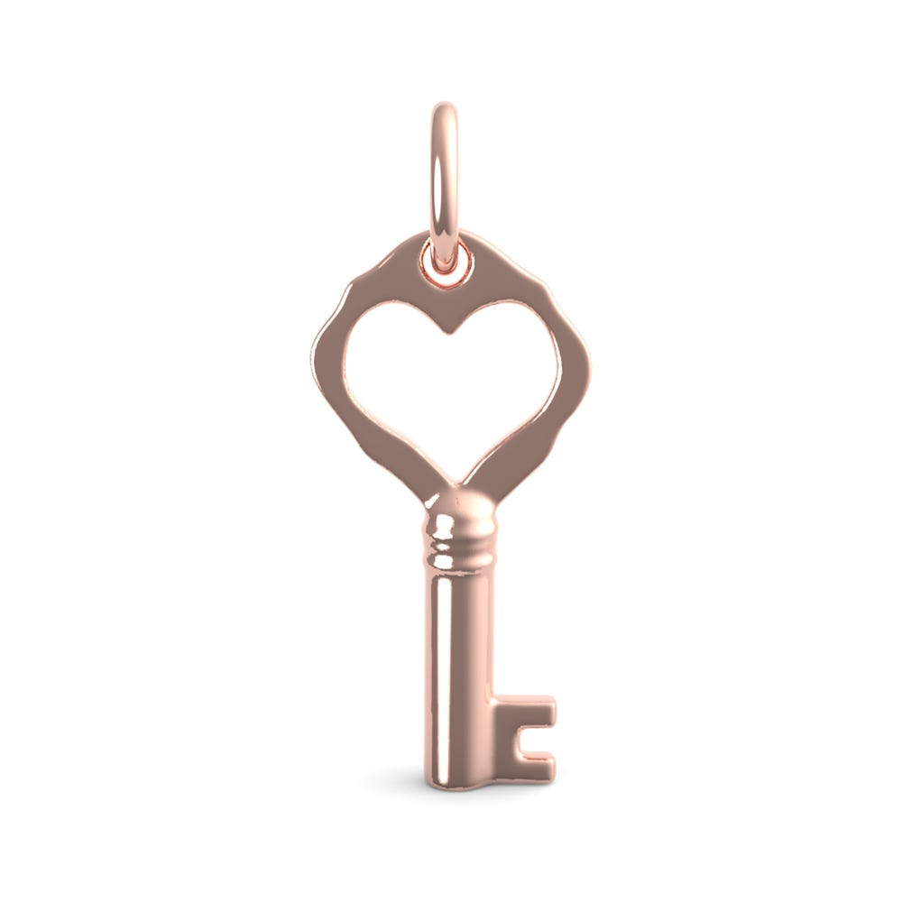 Petite Antique Heart Key Charm