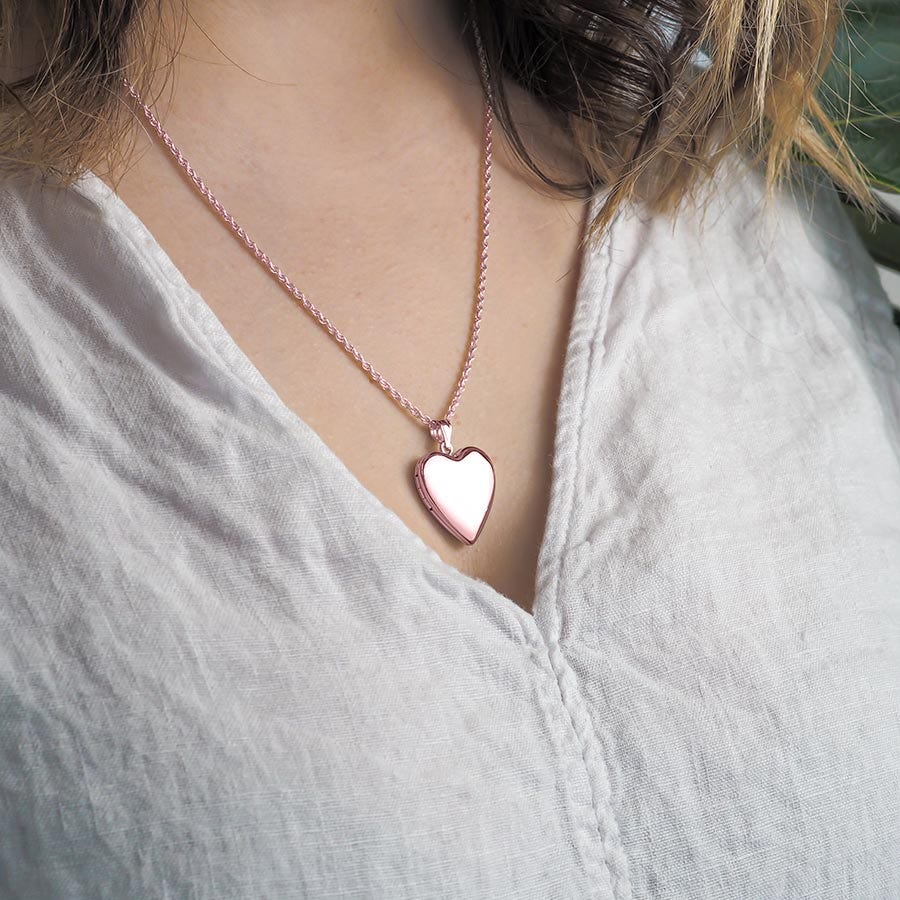 Rose Gold Plated Small Heart Photo Locket