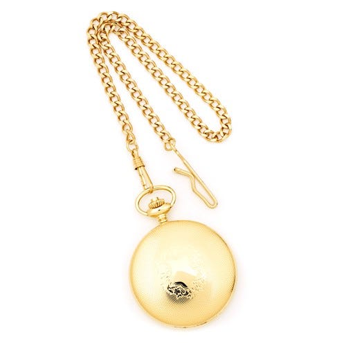 Charles Hubert Photo Gold Tone Shield Pocket Watch