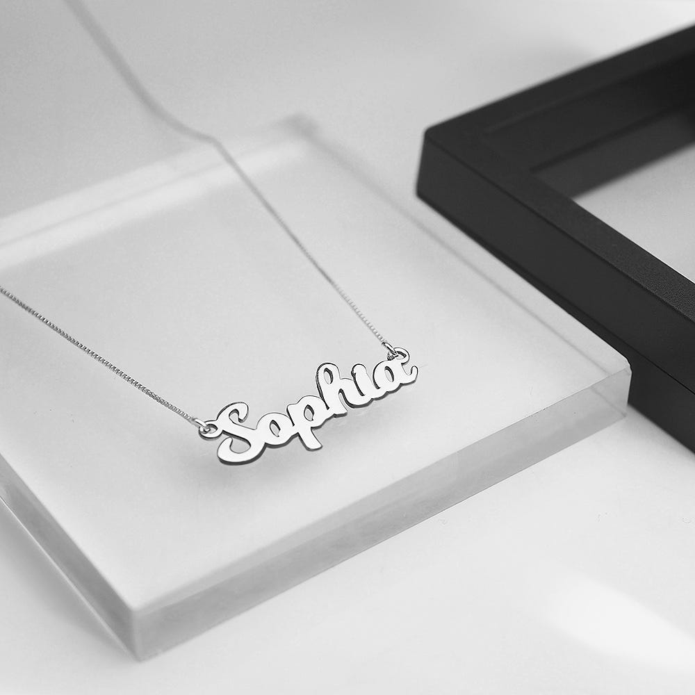 Script Name Necklace with Chain Included