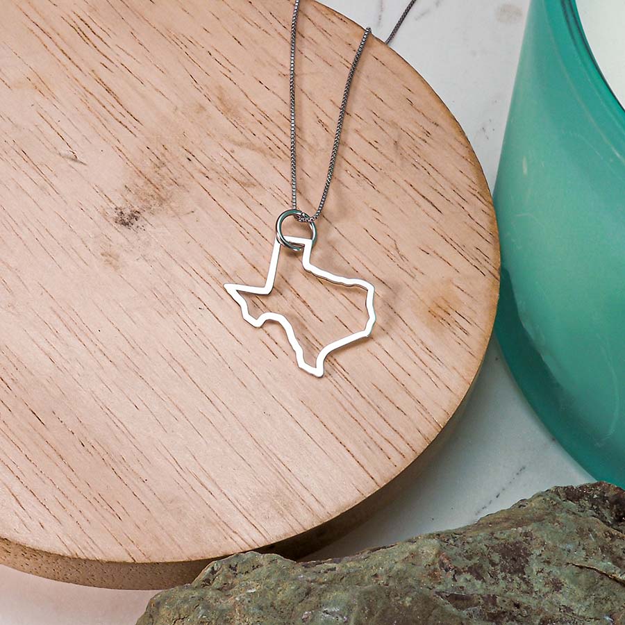 Personalized Texas State Pendant w/ Name