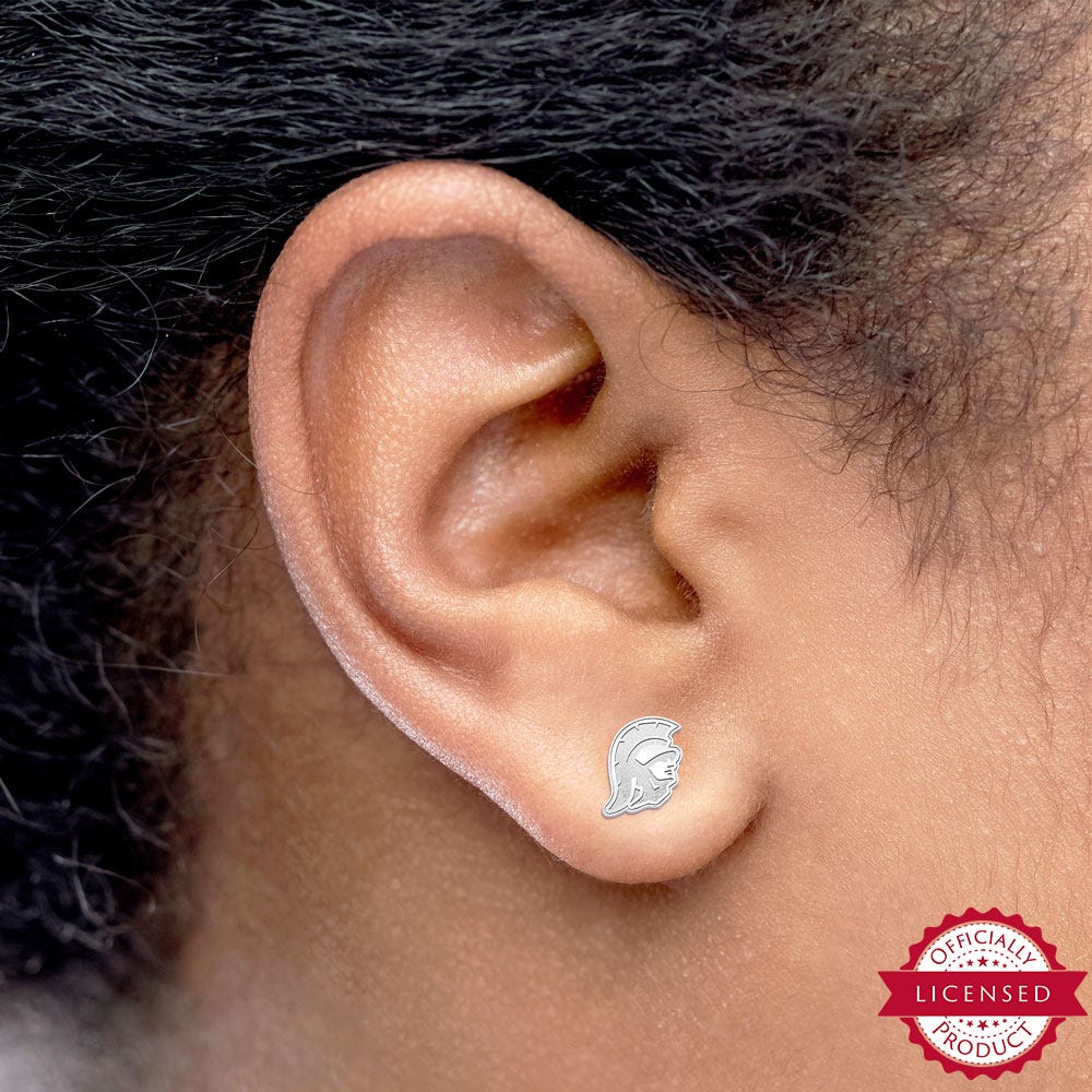 Pair Of USC Trojan Head Earrings