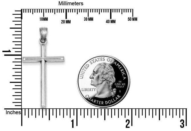 Sterling Silver Rhodium-plated Latin Cross Pendant