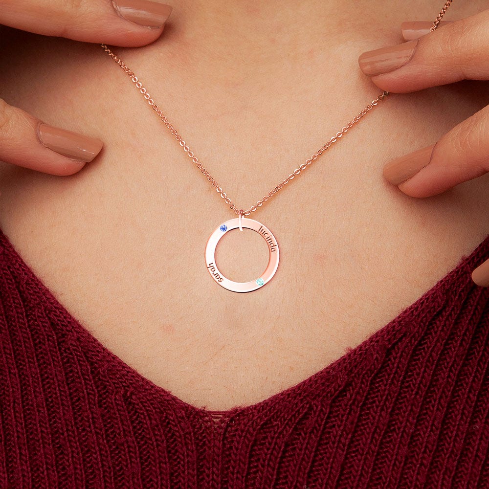 Personalized Two Birthstones Disc