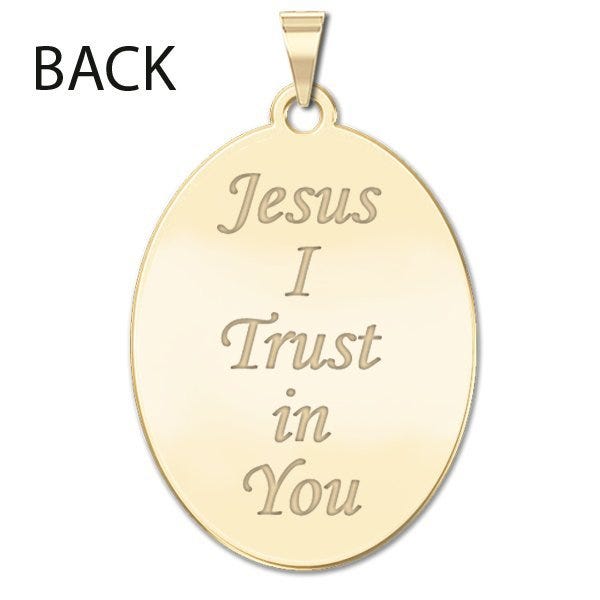 Divine Mercy Double Sided Oval Religious Medal " Color EXCLUSIVE"