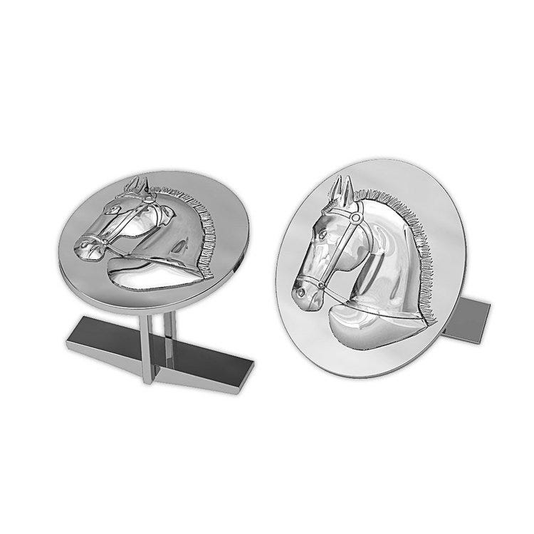 Ravel Horse Oval Cuff Links