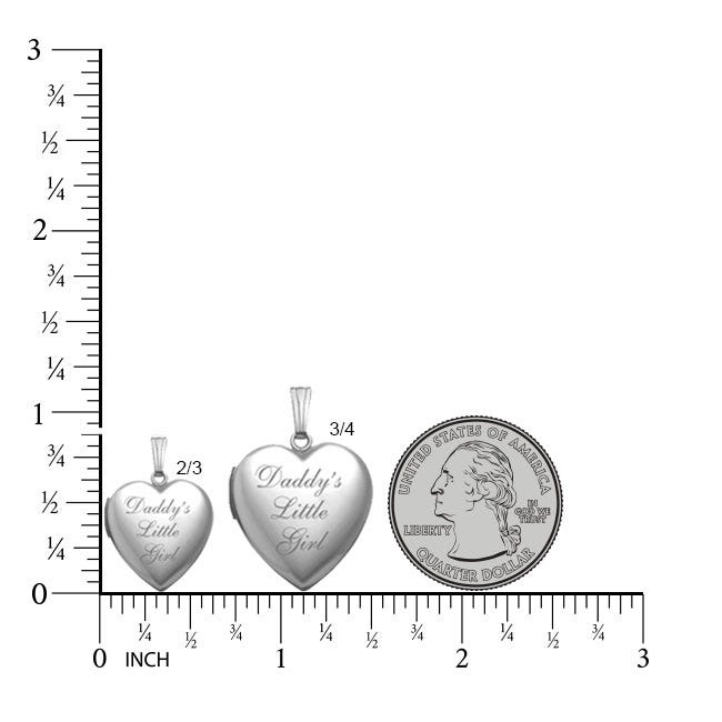 Sterling Silver Daddy's Little Girl Heart Photo Locket