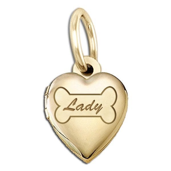 Dog Bone Heart Picture Locket