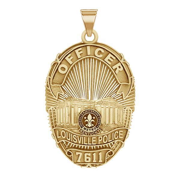 Personalized Louisville Kentucky Police Badge with Your Rank and Number