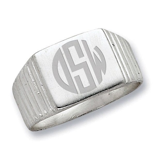 Sterling Silver Women's Square Signet Ring