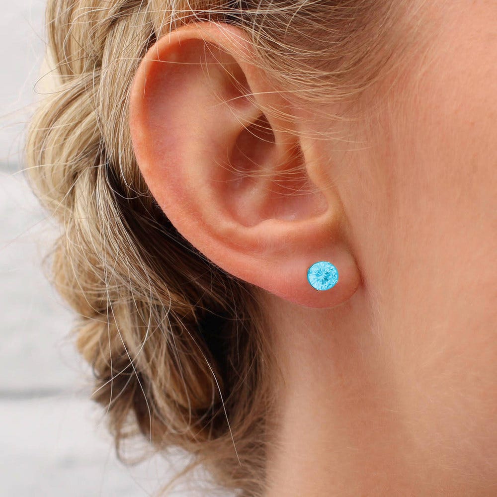 Pair of 5mm Aquamarine Stud Earrings
