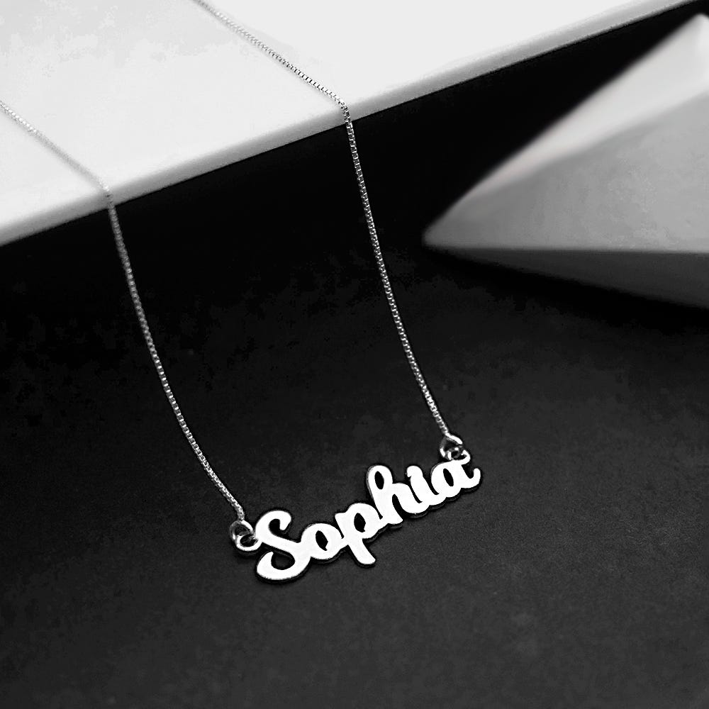 Script Name Necklace with Chain Included