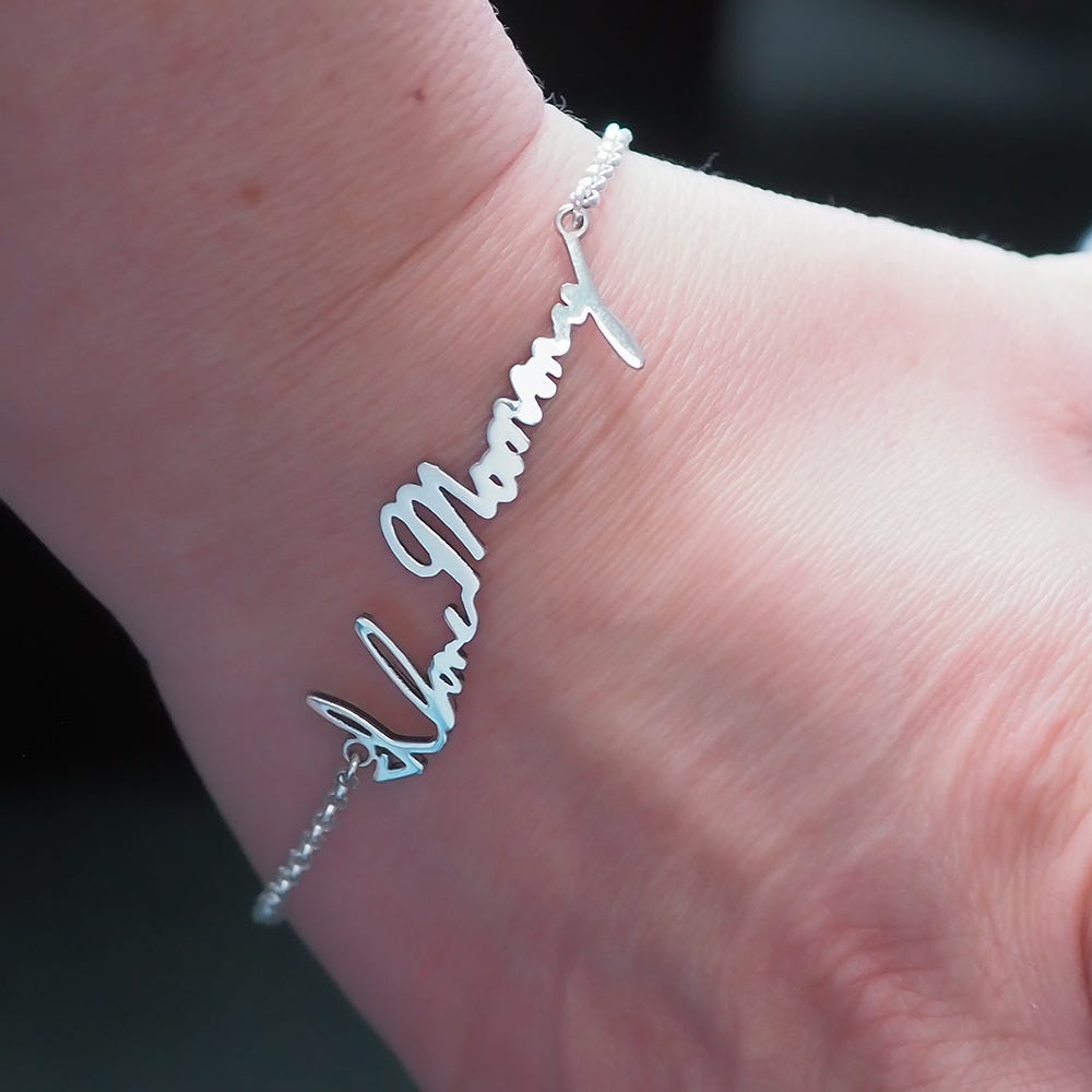 Personalized Sterling Silver Handwriting Bracelet