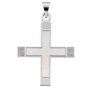 14K YELLOW GOLD GREEK CROSS PENDANT W/LINES