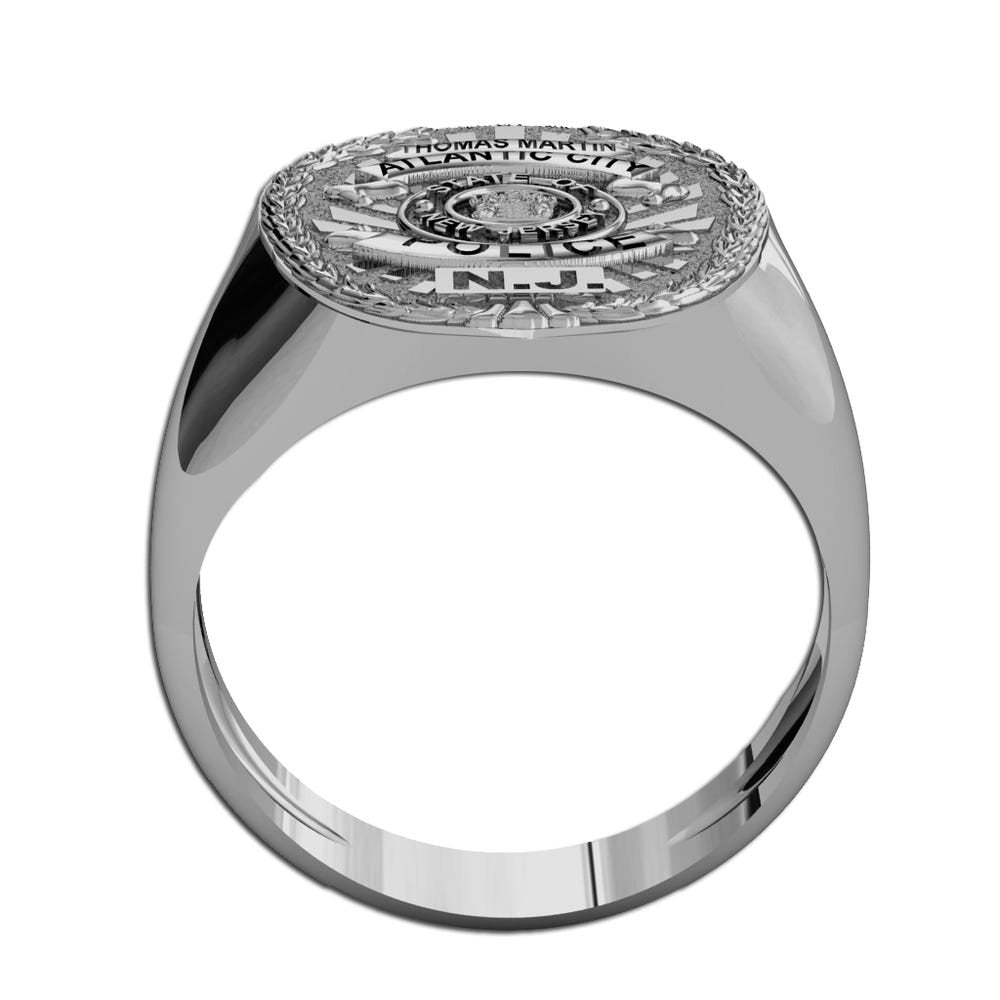 Personalized New Jersey Police Badge Ring with Name & Department