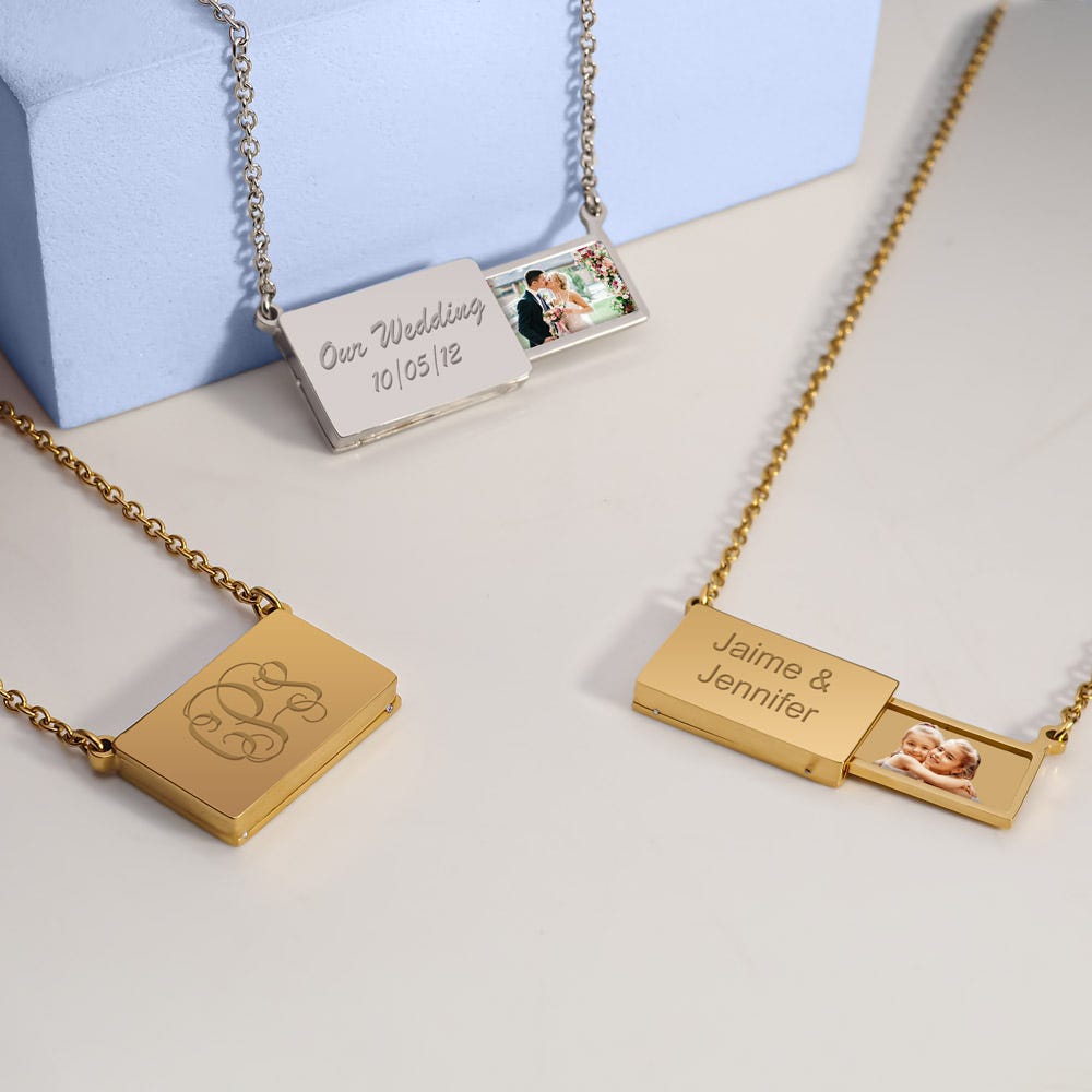 Stainless Steel Slide Out Keepsake Locket