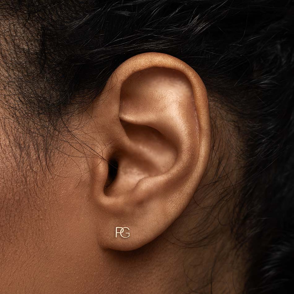Pair of Intertwined Initial Earrings