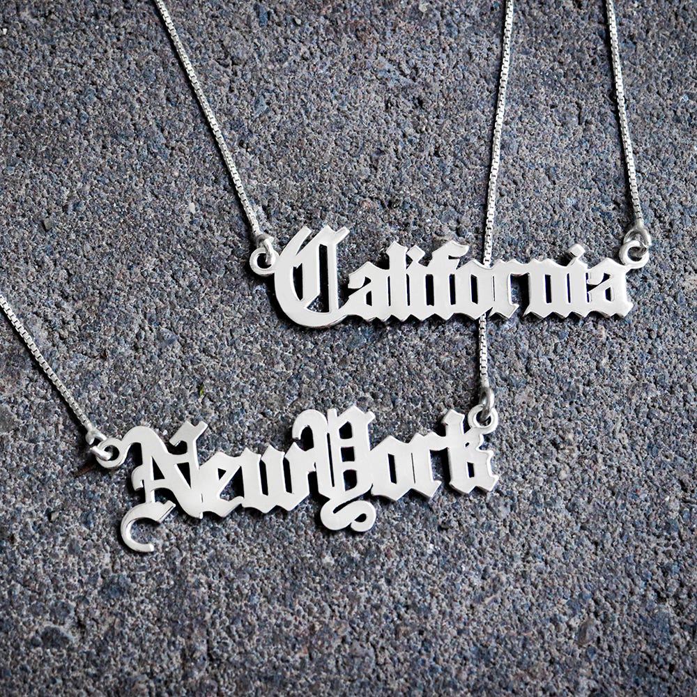 State Name Nameplate Necklace