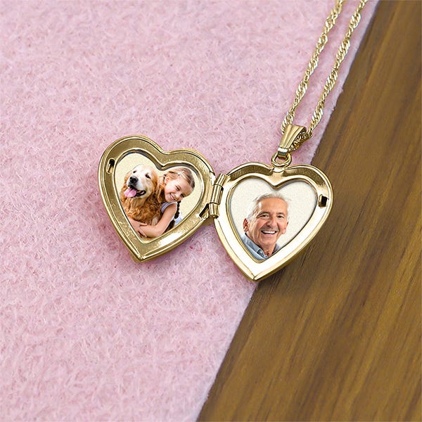 14k Gold Filled Small Heart Photo Locket - 2/3 inch x 2/3 inch