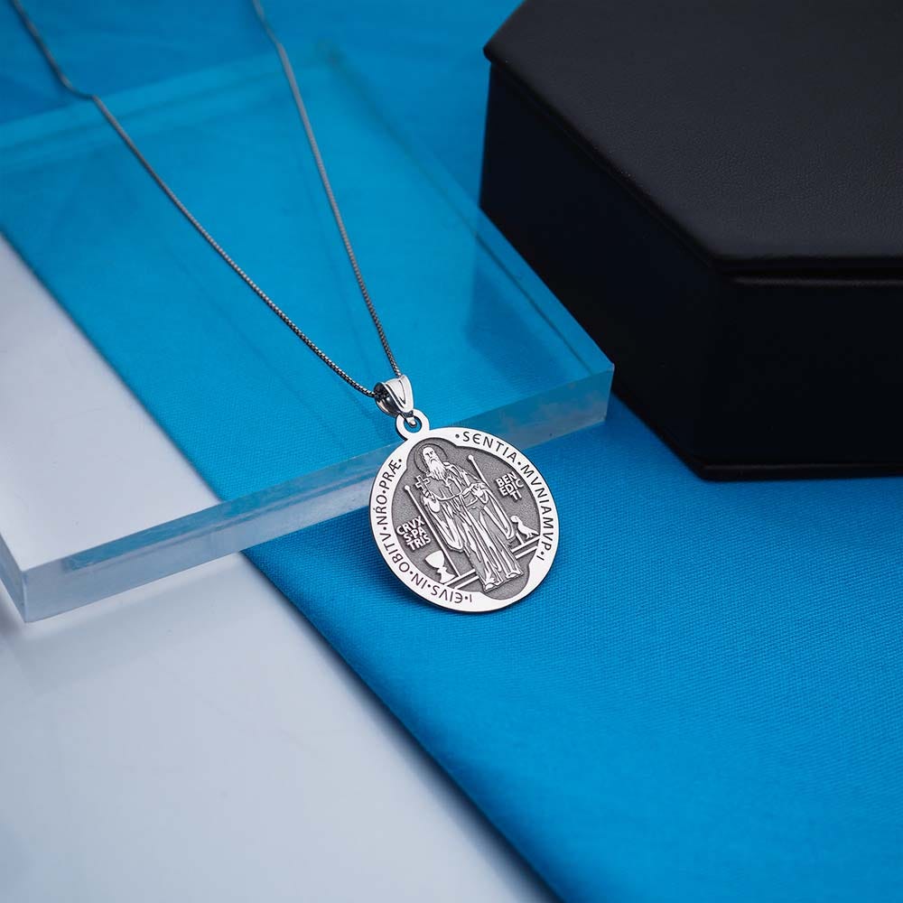 Saint Benedict Round Religious Medal "EXCLUSIVE"