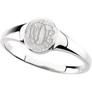 Sterling Silver Boy's Round Signet Ring