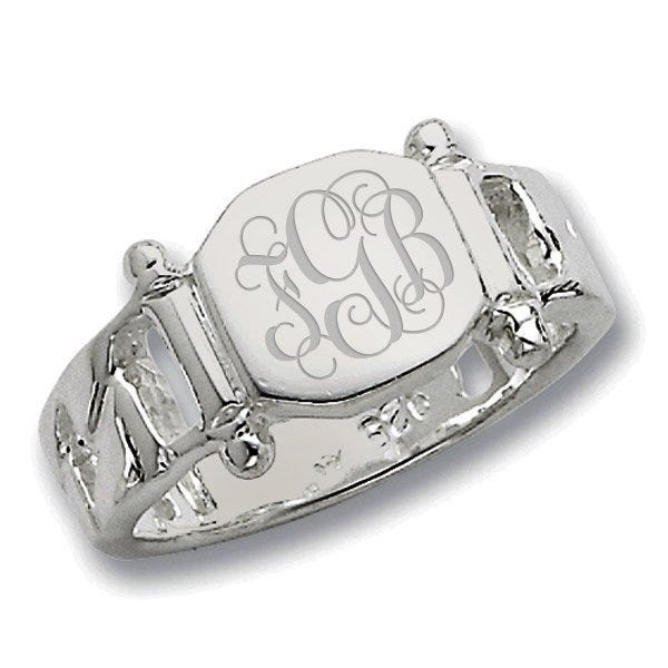 Sterling Silver Women's Square Signet Ring