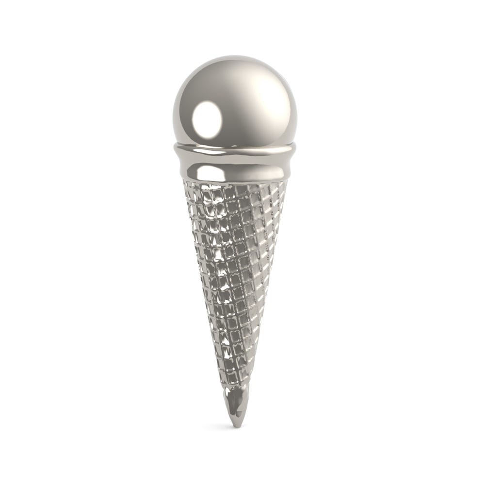 Vanilla Pearl Ice Cream Cone Charm