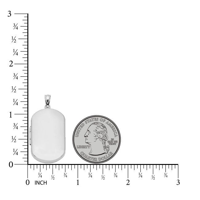 Sterling Silver Dog Tag Photo Locket