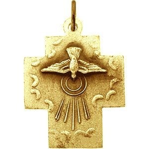 14K Yellow Gold ALPHA & OMEGA CROSS
