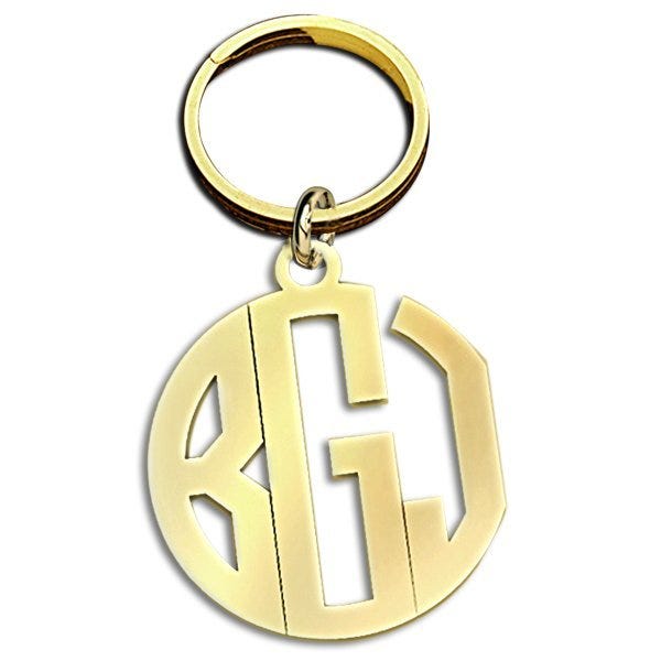 Outline Circle Monogram KeyChain