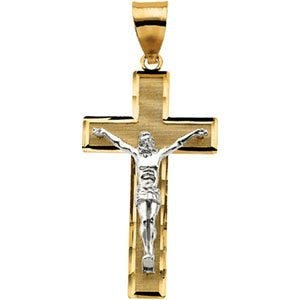 TWO TONE CRUCIFIX PENDANT