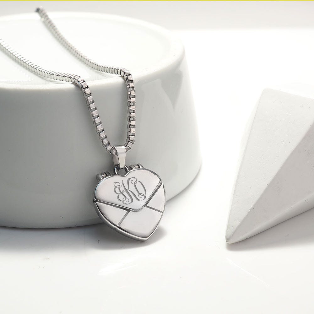 Stainless Steel Envelope Heart Photo Locket