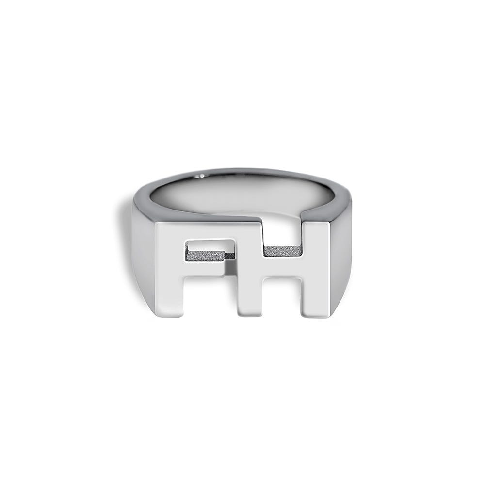 Men's Personalized Two Initial Block Style Ring