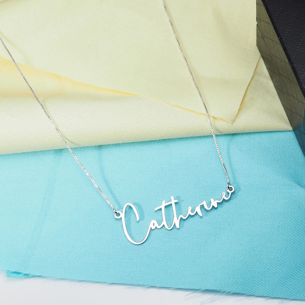 Modern Script Name Necklace with Chain Included