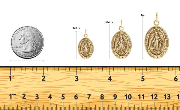 Miraculous Medal Pendant Charm